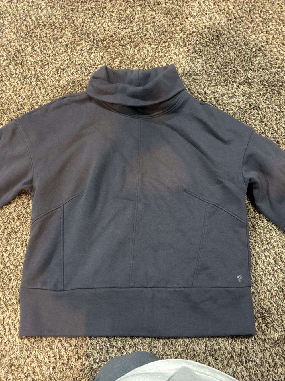 Apana Dark Gray Scoop/Mock Neck Pullover Sweater